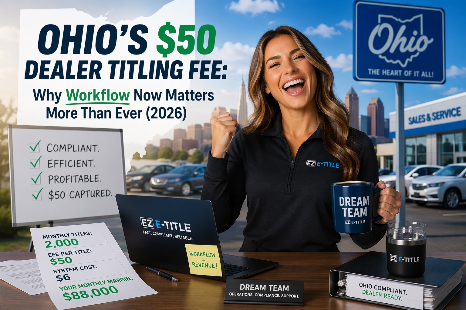 Ohio $50 dealer titling fee workflow and compliance process for 2026 dealerships